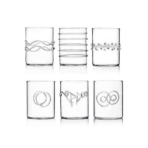 30 Cl Ichendorf Deco Bicchiere Acqua Forme Geometriche In Vetro Borosilicato Set 6 Pezzi