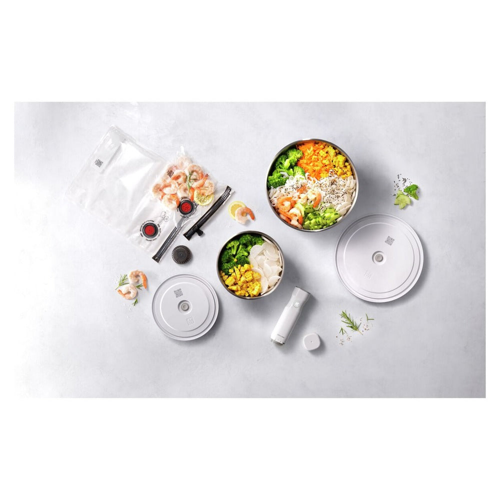 Zwilling Fresh & Save Kit Sottovuoto Con Contenitori In Acciaio e Pompetta Per Sottovuoto - Set 9 Pz