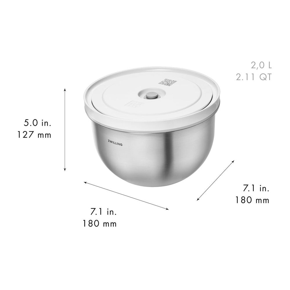Zwilling Fresh & Save Kit Sottovuoto Con Contenitori In Acciaio e Pompetta Per Sottovuoto - Set 9 Pz