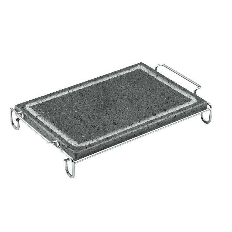 20X30 Cm Ilsa Invito Pietra Lavica Rettangolare In Acciaio Con Supporto
