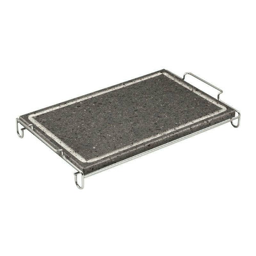 Ilsa Invito Maxi Pietra Lavica Rettangolare Con Supporto In Acciaio Inox