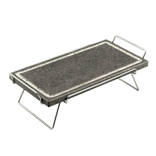 19X37 Cm Ilsa Invito Pietra Lavica Rettangolare In Acciaio Con Supporto Ripiegabile