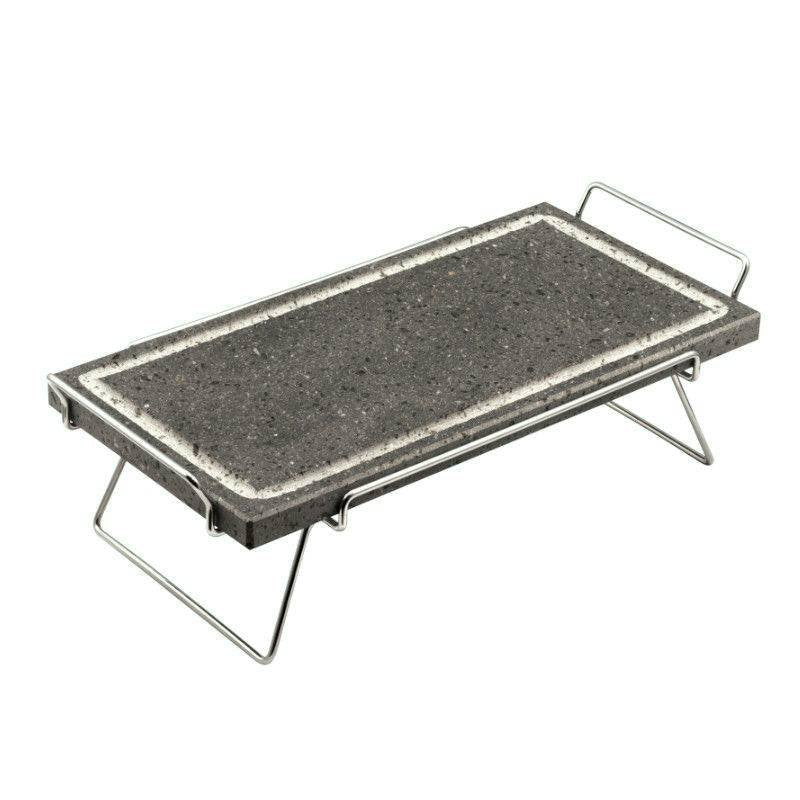 19X37 Cm Ilsa Invito Pietra Lavica Rettangolare In Acciaio Con Supporto Ripiegabile