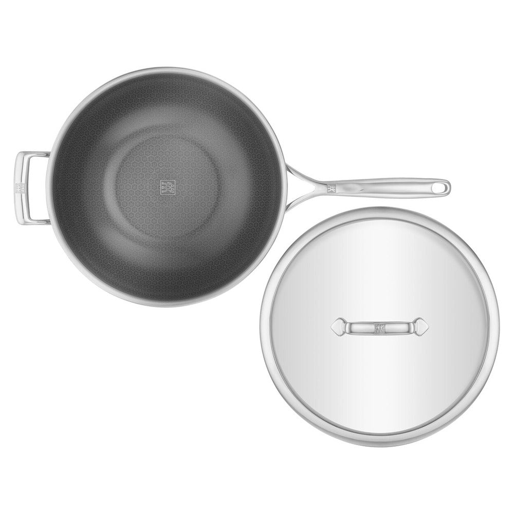 Zwilling Peak Wok Antiaderente Con Coperchio In Acciaio Inox Con Rivestimento Ceraforce Hycoat
