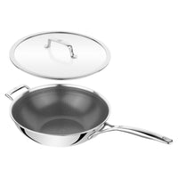 Zwilling Peak Wok Antiaderente Con Coperchio In Acciaio Inox Con Rivestimento Ceraforce Hycoat