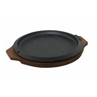 26 Cm Ilsa Basic Piatto In Ghisa Con Supporto In Legno