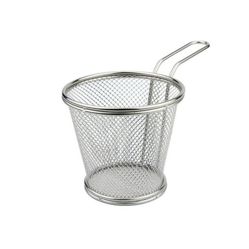 10 Cm Ilsa Mini Cestello Porta Snack Rotondo In Acciaio Inox 18 10
