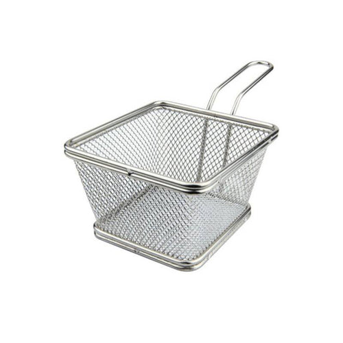 10 Cm Ilsa Mini Cestello Porta Snack Quadrato In Acciaio Inox 18 10
