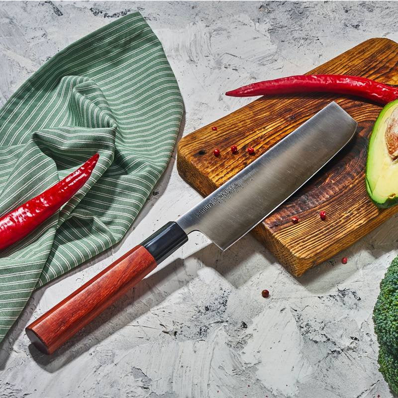 17 2 Cm Samura Okinawa Coltello Nakiri In Acciaio Inox