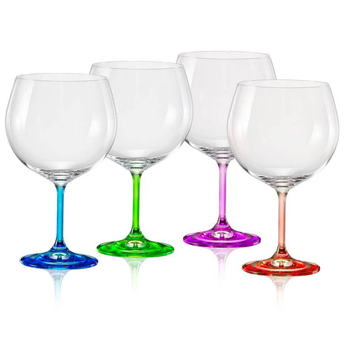 82 Cl Crystalex Bohemia Rainbow Calice Gin Tonic In Vetro Set 4 Pezzi