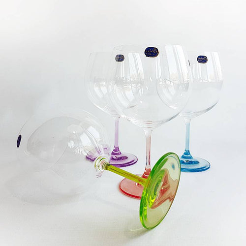 82 Cl Crystalex Bohemia Rainbow Calice Gin Tonic In Vetro Set 4 Pezzi