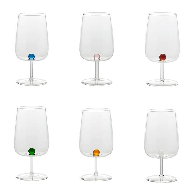 38 Cl Zafferano Bilia Calice Vino Multiuso Bilia Colorata In Vetro Borosilicato Set 6 Pezzi