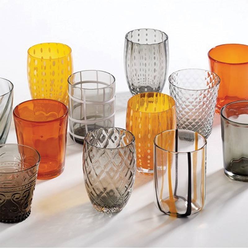 Zafferano Melting Pot Bicchiere Acqua In Vetro Set 6 Pezzi