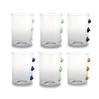 37 Cl Zafferano Petoni Bicchiere Acqua 3 Punti Verticali In Vetro Borosilicato Set 6 Pezzi