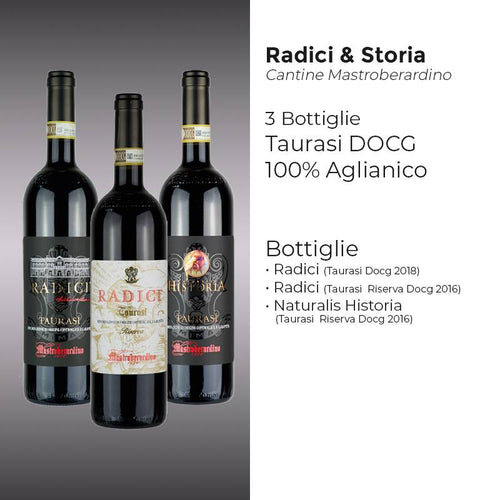 Radici E Storia Taurasi Docg 2016 2018 Cantine Mastroberardino Set 3 Bottiglie