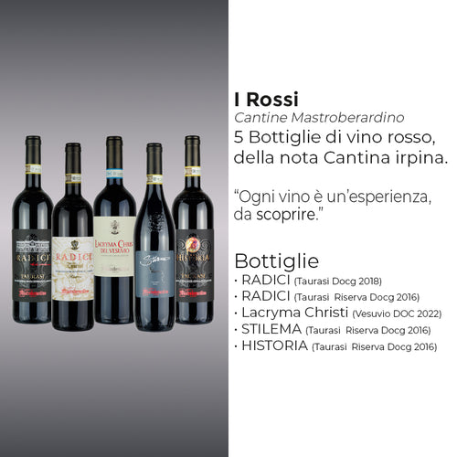 I Rossi Di Mastromerardino Degustazione Cantine Mastroberardino Set 5 Bottiglie
