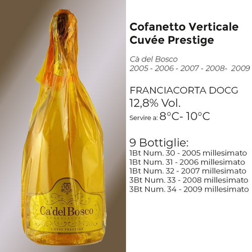 Cuvee Prestige Cofanetto Verticale Franciacorta Docg Ca Del Bosco Set 9 Bottiglie
