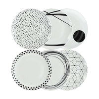 Tognana Metropolis Graphic Servizio Piatti In Porcellana Set 18 Pz
