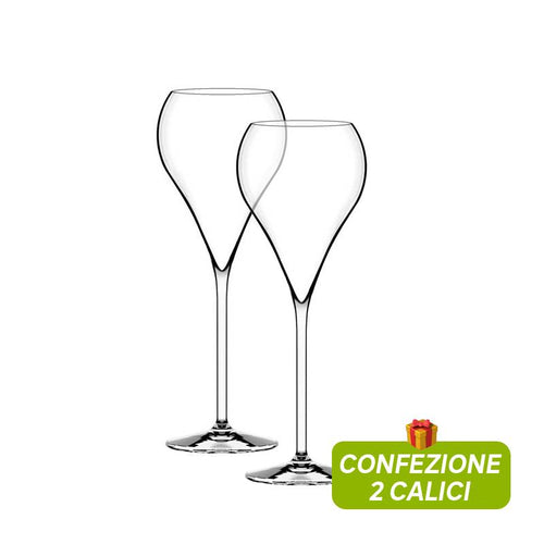 38 Cl Italesse Grand Balloon Calice Calice Flute In Vetro Set 2 Pezzi