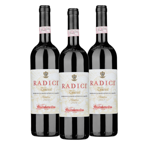 Radici Verticale Taurasi Docg Riserva 2015 2016 2017 Cantine Mastroberardino Set 3 Bottiglie