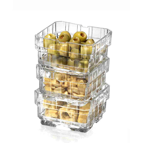 12 Cl Rcr Stack Click Clack 75 Coppetta In Vetro Set 6 Pezzi