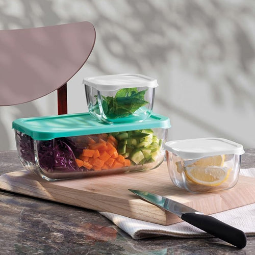 Pasabahce Combo Set Contenitori Per Alimenti Ermetici In Vetro Set 5 Pz