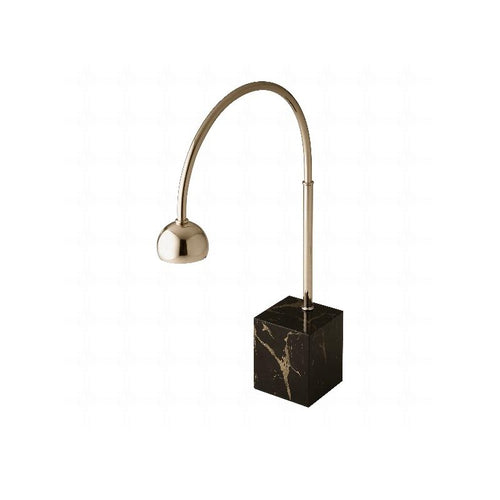 Essentia Leonardo Aside Lampada Da Tavolo In Acciaio Con Base Effetto Marmo Nero