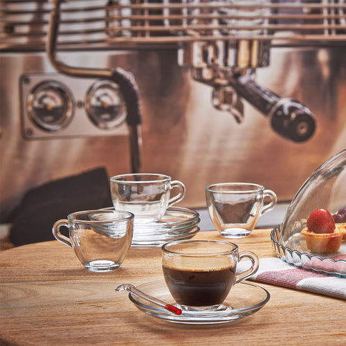 9 Cl Pasabahce Basic Tazzina Caffe In Vetro Set 6 Pezzi
