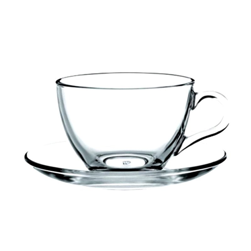 21 5 Cl Pasabahce Basic Tazza Cappuccino In Vetro Set 6 Pezzi