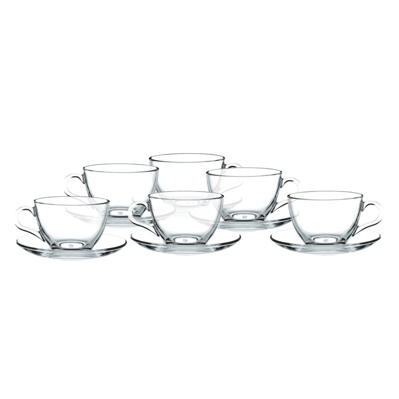 21 5 Cl Pasabahce Basic Tazza Cappuccino In Vetro Set 6 Pezzi