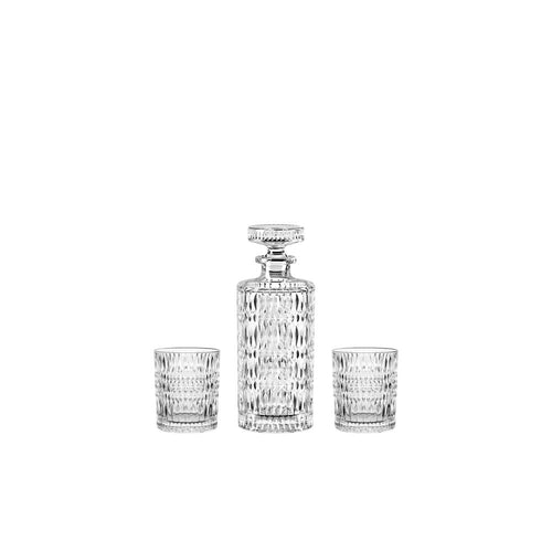 Nachtmann Ethno Set Whisky Decanter e Bicchieri In Vetro Cristallino - Set 3 Pz