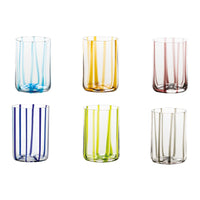 35 Cl Zafferano Tirache Bicchiere Acqua In Vetro Borosilicato Set 6 Pezzi