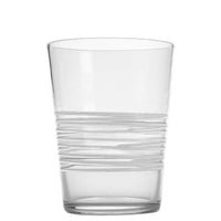40 Cl Zafferano Filante Bicchiere Acqua Righe In Vetro Soffiato Set 6 Pezzi