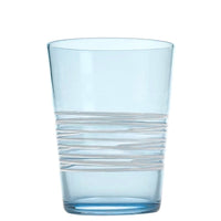 40 Cl Zafferano Filante Bicchiere Acqua Righe In Vetro Soffiato Set 6 Pezzi