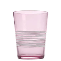 40 Cl Zafferano Filante Bicchiere Acqua Righe In Vetro Soffiato Set 6 Pezzi
