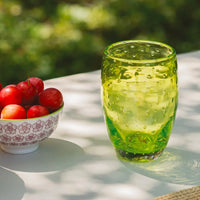 35 Cl Zafferano Bolicante Bicchiere Acqua Bolle In Vetro Soffiato Set 6 Pezzi