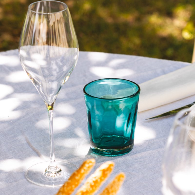 32 Cl Zafferano Bei Bicchiere Acqua In Vetro Soffiato Set 6 Pezzi