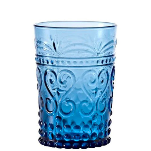 27 Cl Zafferano Provenzale Bicchiere Acqua Romantico In Rilievo In Vetro Set 6 Pezzi