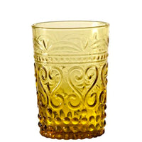 27 Cl Zafferano Provenzale Bicchiere Acqua Romantico In Rilievo In Vetro Set 6 Pezzi