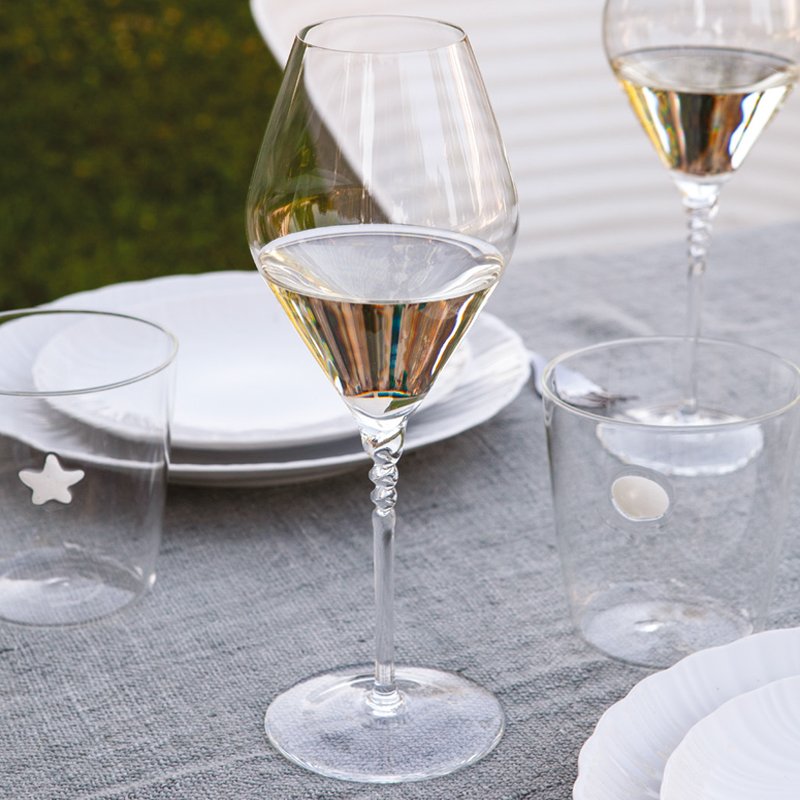 45 Cl Zafferano Jcl Calice Flute Gambo A Spirale In Vetro Set 2 Pezzi