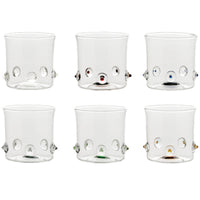 38 Cl Zafferano Patea Bicchiere Acqua Punti Colorati In Vetro Borosilicato Set 6 Pezzi