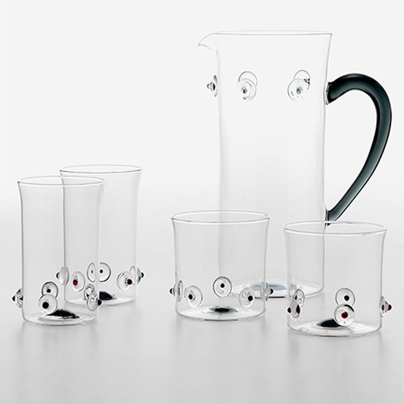 38 Cl Zafferano Patea Bicchiere Acqua Punti Colorati In Vetro Borosilicato Set 6 Pezzi