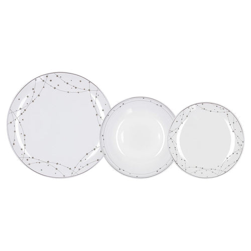 Tognana Madison Silverlight Servizio Piatti In Porcellana Set 18 Pz