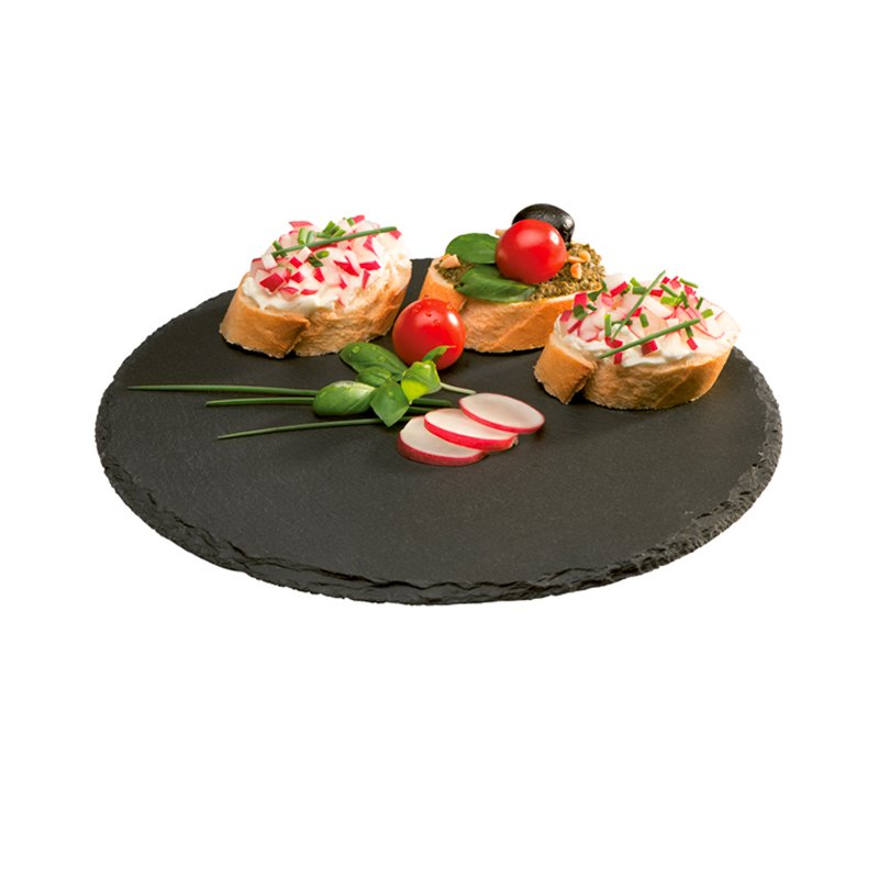 28 Cm Aps Piatto Vassoio Rotondo In Ardesia