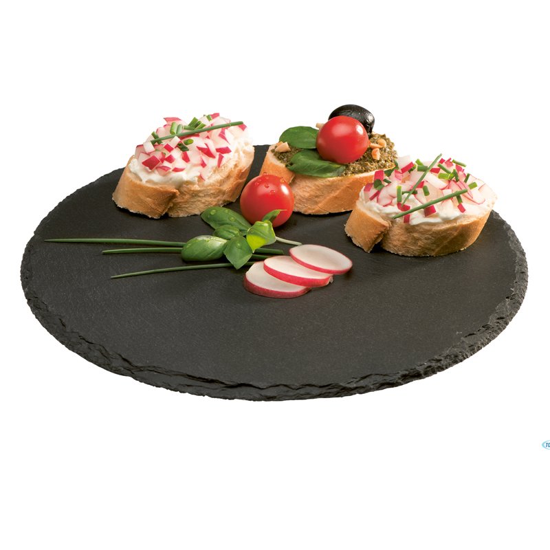 38 Cm Aps Piatto Vassoio Rotondo In Ardesia