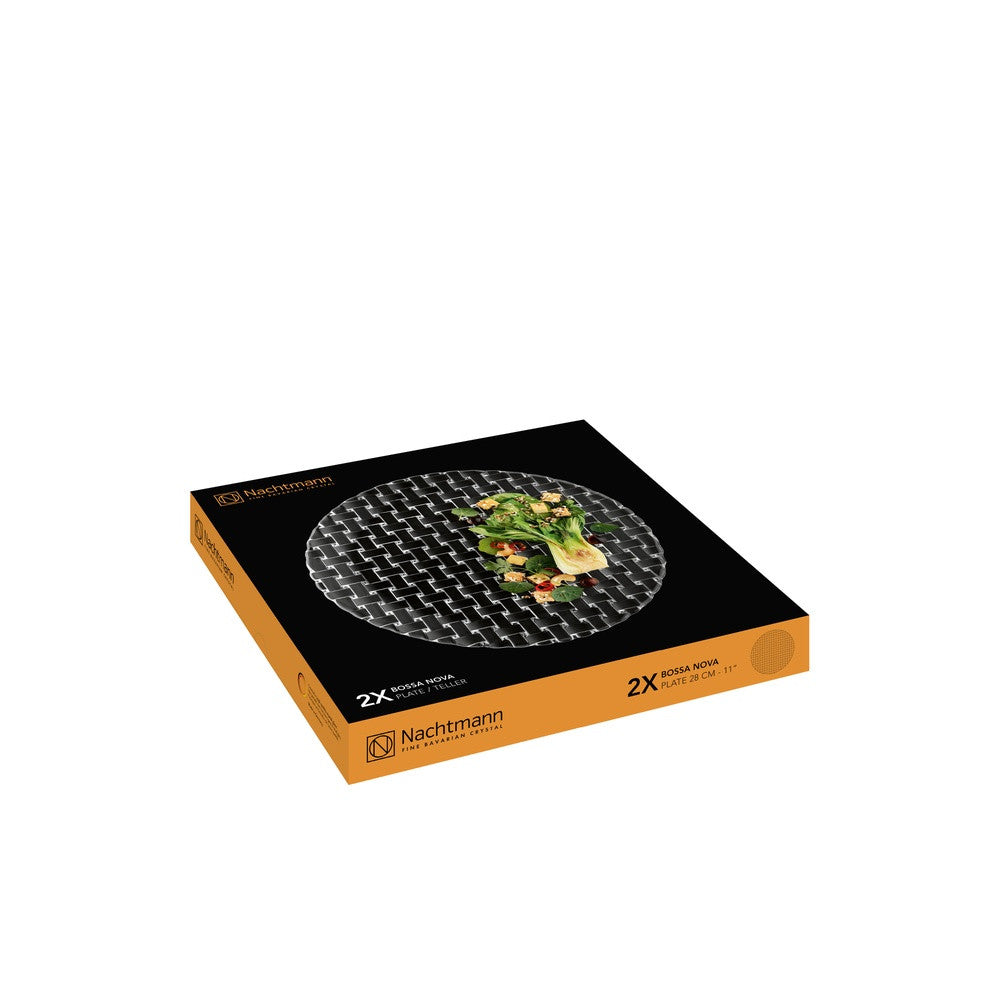 28 cm - Nachtmann Bossa Nova Piatto Piano Presentazione In Vetro Cristallino - Set 2 Pz