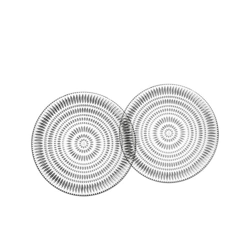 28 cm - Nachtmann Ethno Piatto Piano Presentazione In Vetro Cristallino - Set 2 Pz
