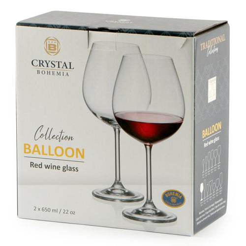 65 Cl Crystalex Bohemia Colibri Calice Vino Rosso In Vetro Set 2 Pezzi
