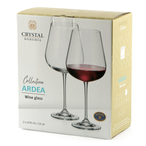 67 Cl Crystalex Bohemia Ardea Calice Vino Rosso In Vetro Set 2 Pezzi