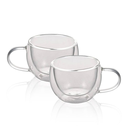 9 Cl Ilsa Tazzina Caffe Doppia Parete In Vetro Borosilicato Set 2 Pezzi